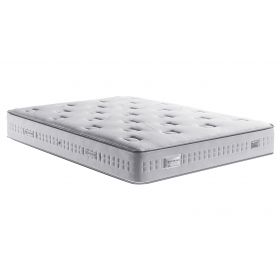 Pack 90x190 : Matelas SIMMONS SENSOFT DOS SENSIBLE  + Sommier D.M. SOLUX Tapissier lattes + Pieds de lit Cylindriques