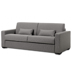 Canapé convertible D.M. POLO Couchage 140x190 - Tissu Gris Made in Italy - 1