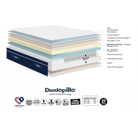 Matelas DUNLOPILLO HYBRIDE D - 140x190 cm