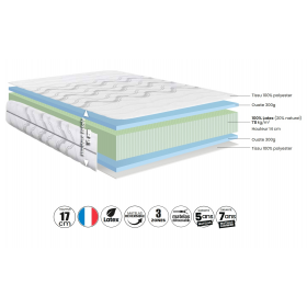 Matealas 80x200 dunlopillo 100% latex trois zones de soutien