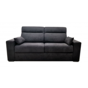 Canapé convertible D.M. BOSTON tissu Noir - Couchage 140x190 Made in Italy - 1